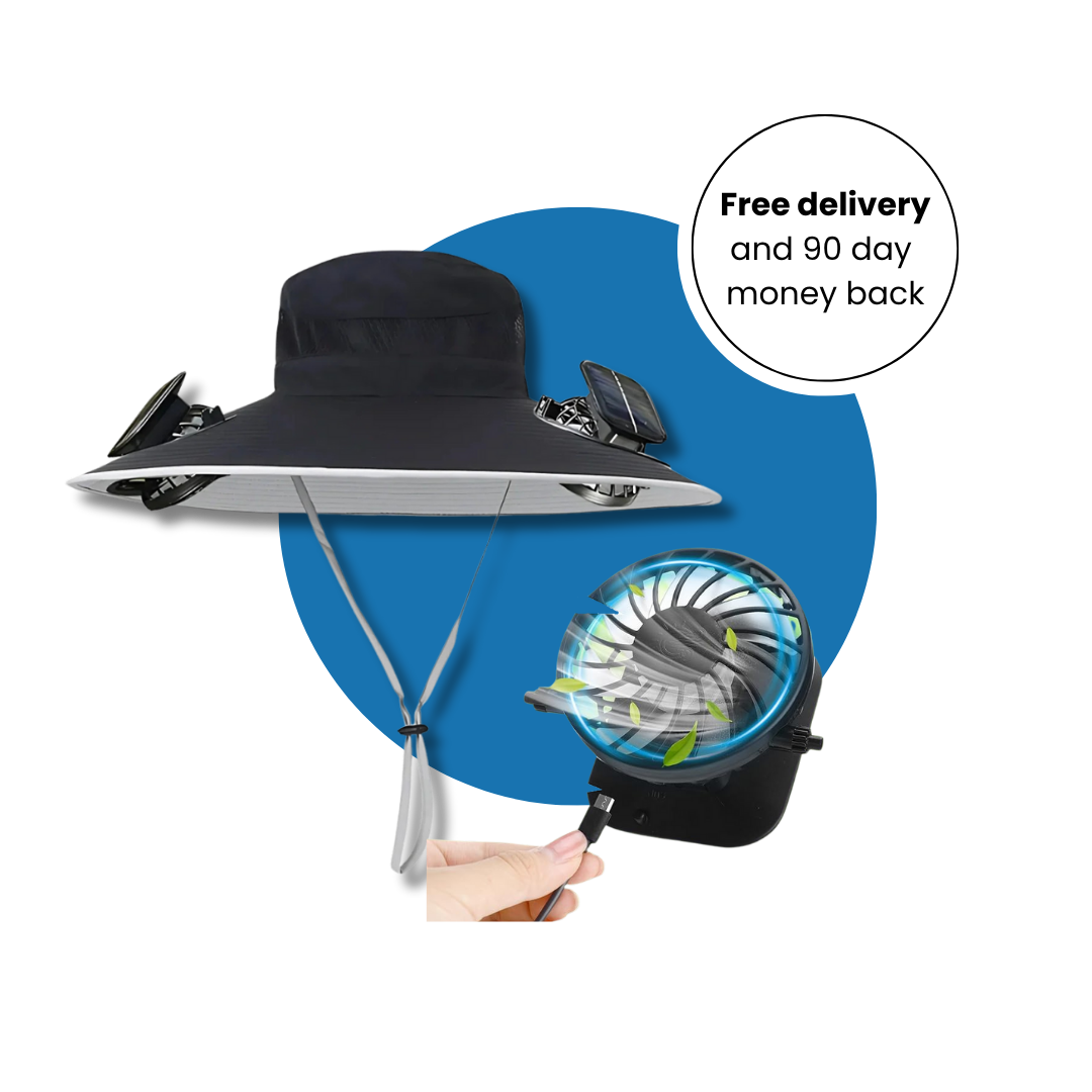 Solar Fans Hat - Solar Breeze - Black